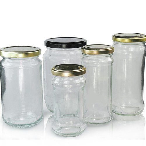 Solid Structure Round Shape Plain Transparent Glass Empty Pickle Bottles with Screw Cap