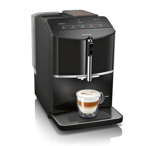 Siemens Tf301g19 Eq300 Automatic Espresso Coffee Machine - Stainless Steel, LCD Display | In-Cup Milk Frother, OneTouch Function, 4 Specialities, 3 Coffee Strengths