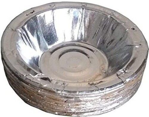 Silver Color Round Shape Paper Disposable Serving Bowls