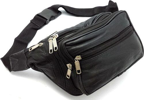 Black Color leather fanny bag