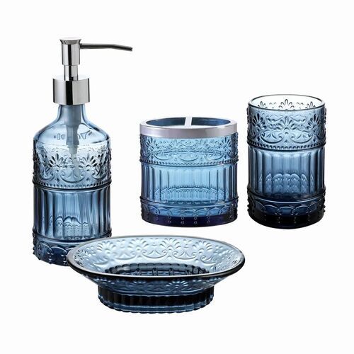 Blue Plastic Bathroom Accessories,