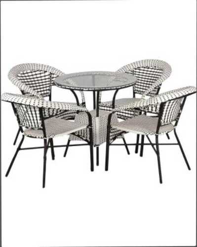 Garden Chair Set - Metal, Grey, Weather-resistant Powder Coated Finish | Durable, Rust Resistant, Easy Maintenance