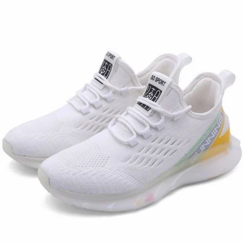 Light Weight Sports Shoes - Other Fabric Upper, Size 6, White | Slip Resistant Outsole, Comfortable Fit, Lace Closure, Suitable for Running in Summer and Winter