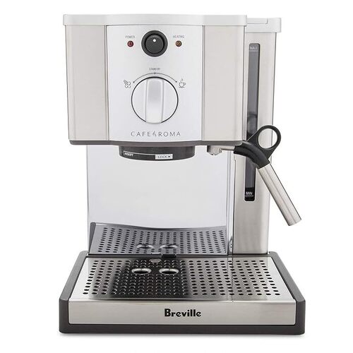 Stainless Steel Espresso Maker - 9x9x12 Inches, 15-bar Thermoblock Pump, Lcd Display, Froth Enhancer, Removable Drip Tray, Accessories Included