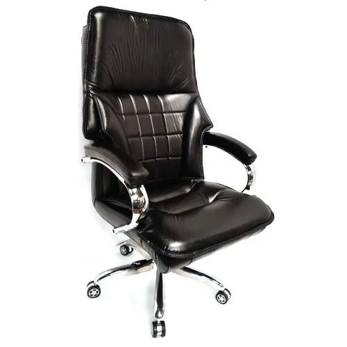 Stainless Steel And Leather Luxury Office Chair