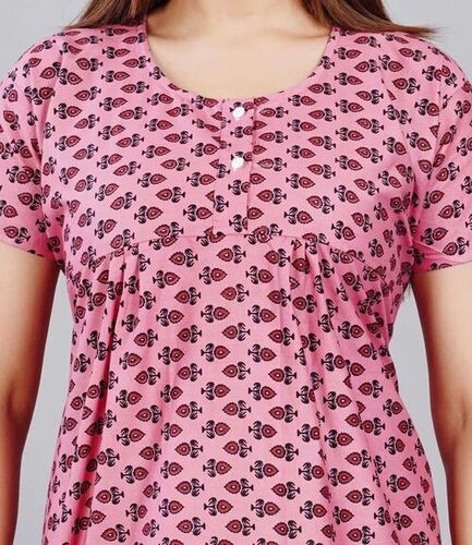 Pink Ladies Printed Cotton Nighties