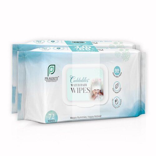 White Cuddables Water Baby Wipes 