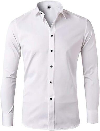 Formal Wear Regular Fit Full Sleeve Readymade Breathable Cotton Mens Plain Shirts