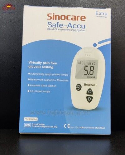 Safe-Accu Blood Glucose Monitoring System - In Vitro Diagnostic For Accurate Glucose Measurement, Portable Design In Various Colors - Battery Operated, Ideal For Self-Testing And Professional Use