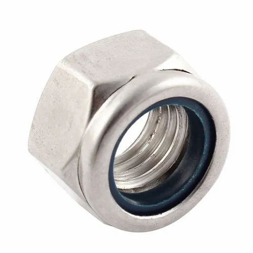 Silver Color Mild Steel Nylock Nut For Industrial 