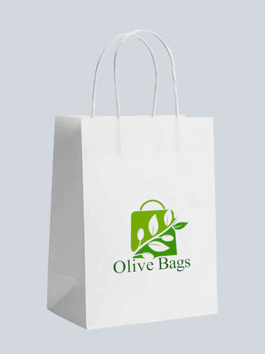 Paper Carry Bag White With Handle 30x10x35