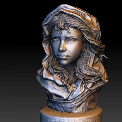 silver potrait statue 