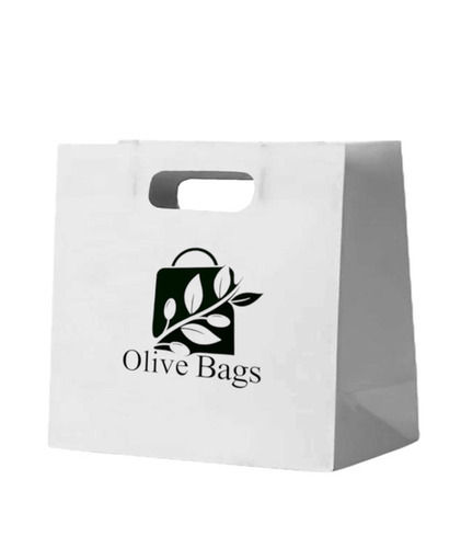 Paper Carry Bag White D Cut Handle 28x15x35