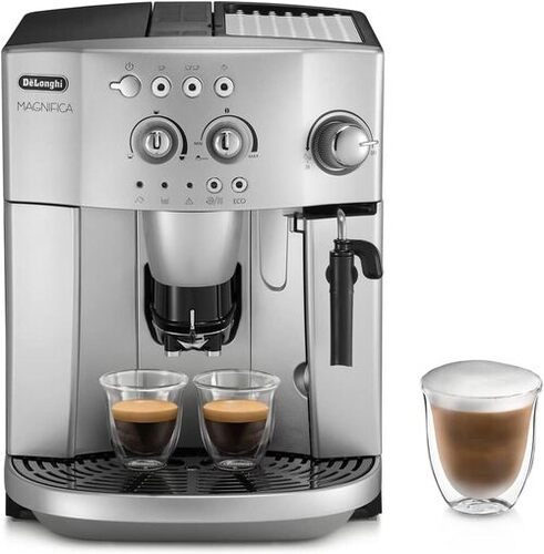 Delonghi Magnifica - Stainless Steel, LCD Display | Brew 2 Espresso Cups with Creamy Milk Foam, Customizable Aroma and Quantity