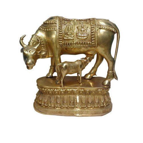 Polished Brass Kamdhenu Statue