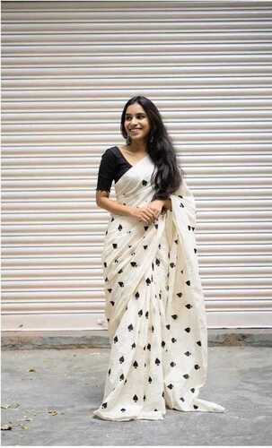 block printed saree