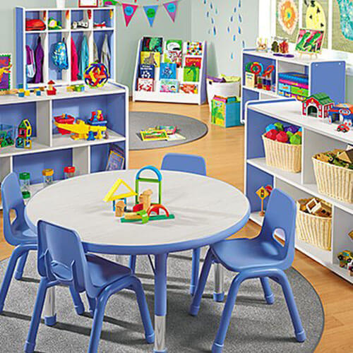 Multi Color Plastic Material Play School Furniture