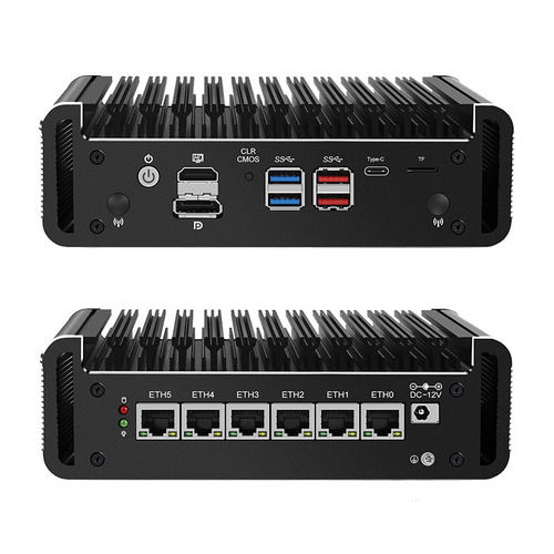 Embedded Industrial Mini PC 6GbE LAN Intel 12th Gen Pentium Gold Core i3/i5/i7 Fanless Computer