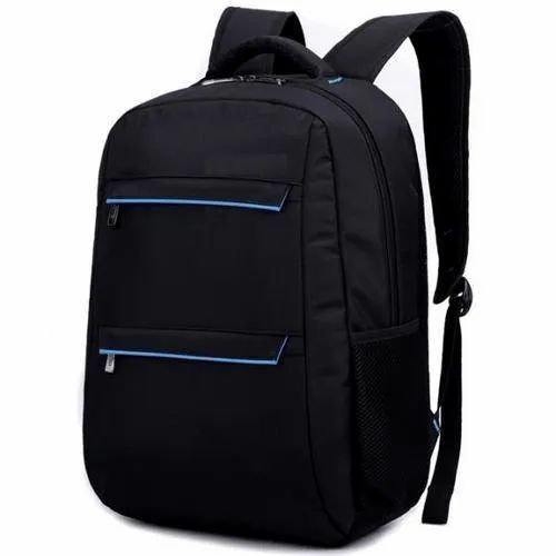 Black Color Plain Pattern Waterporoof Dry Clean Laptop Backpack Bag