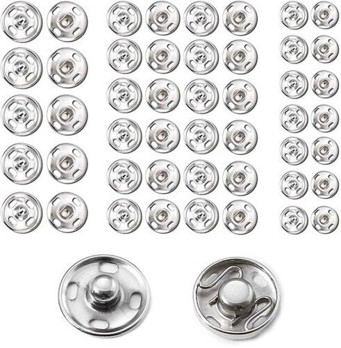 Silver Round Shape Metal Snap Fastesner Press Buttons