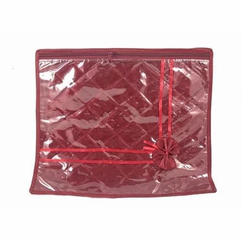 Red Transpaent Shrink Resistance Saree Cover