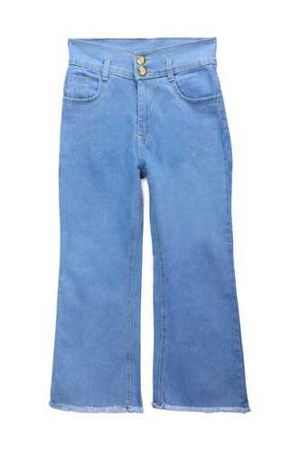 Blue Color Plain Pattern Women Bottom Jeans