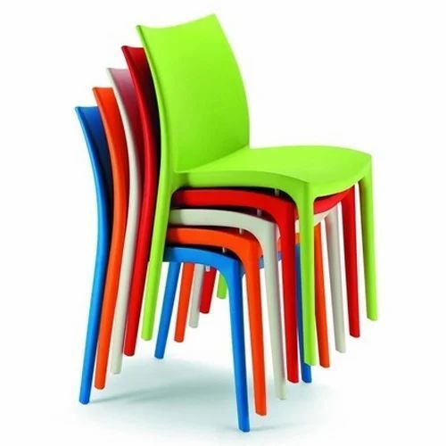 Black Color Plain Pattern Non Foldable Plastic Chairs  