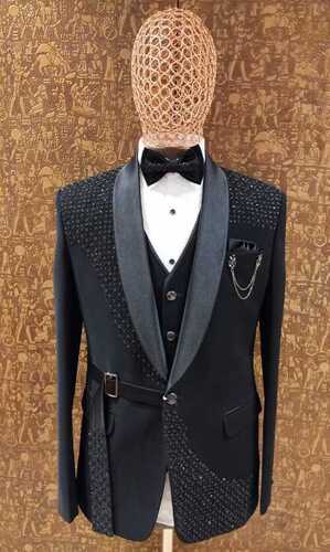 Mens Black Partywear Suit