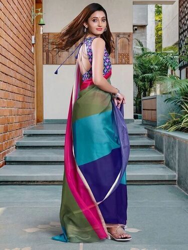 Party Wear Designer Printed Multi-Color Ladies Saree