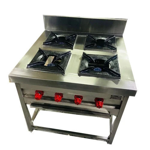 Stainless Steel Four Burner Gas Stove For Commercial