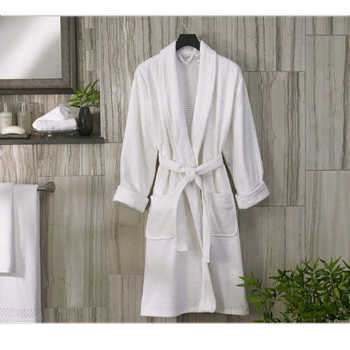 White Color Plain Pattern Pure Cotton Bathrobe For Hotel