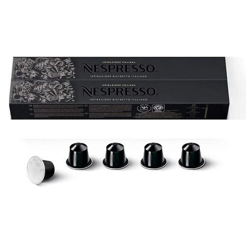 Nespresso Coffee Capsules - Intensity 10, Ristretto Intenso 1.35 oz | Powerful Blend of South American & East African Arabicas, Fully Recyclable Pods