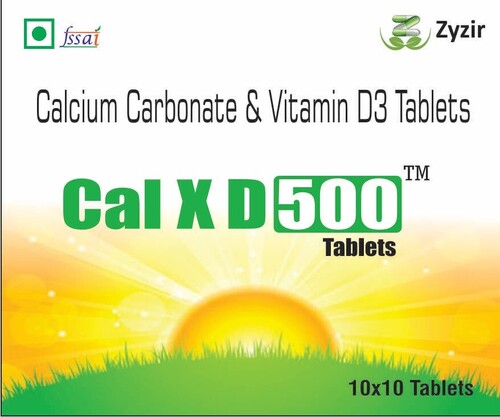 Cal X D500 कैल्शियम कार्बोनेट और विटामिन D3 टैबलेट