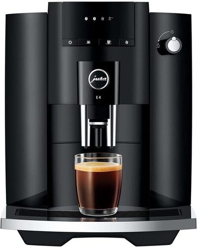 JURA E4 Piano Automatic Coffee Machine - Aluminium Alloy, Black, 2700W | Dual Spouts, Large Tank, One-Touch Operation