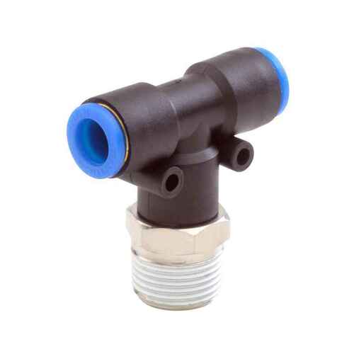 WP2310850 Janatics One Touch Dia 8x1/8 Standard Male Branch Tee - Plastic Dia 8mm BSP Thread Size 1/8 Blue and Black | Bubble Tight Sealing 360Â° Turn Quick Push-In Connection