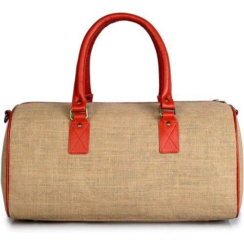 Eco-Friendly Light Weighted Single Compartment Plain Jute Duffel Bag With Rope Handle