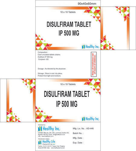 Disulfiram Tablet IP 500MG 10x10 Tablets