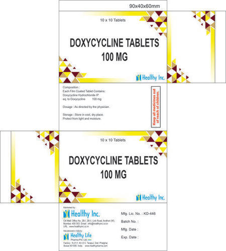 Doxycycline Tablets 100mg, 10x10 Tablets Blister Pack