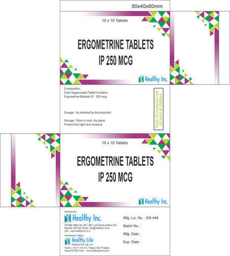 Ergometrine Tablets IP 250mcg, 10x10 Tablets Blister Pack