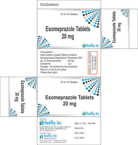 Esomeprazole Tablet 20mg, 10x10 Tablets Blister Pack