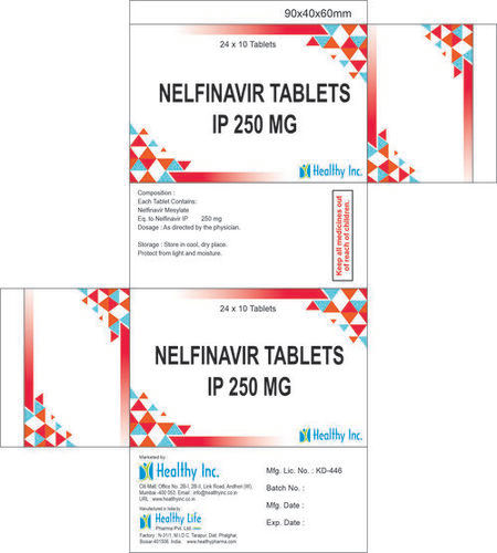 Nelfinavir Tablets IP 250mg, 24x10 Tablets Blister Pack