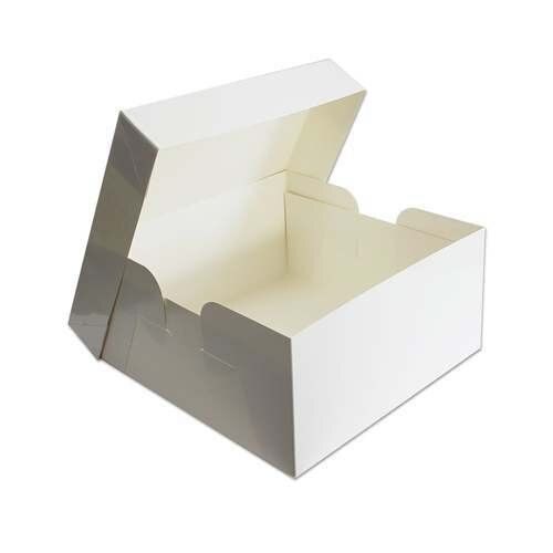 White Color Plain Pattern Square Sweet Cardboard Box