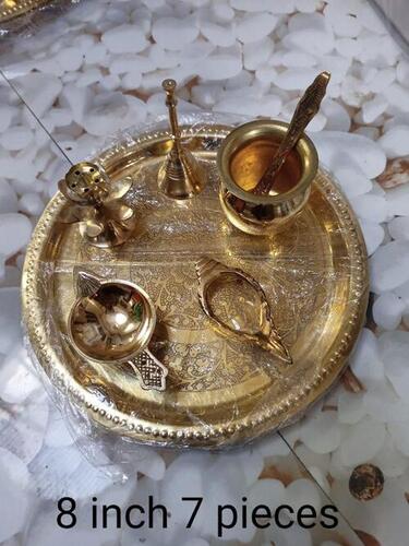 Brass Pooja Thali Set Of 7 Pcs