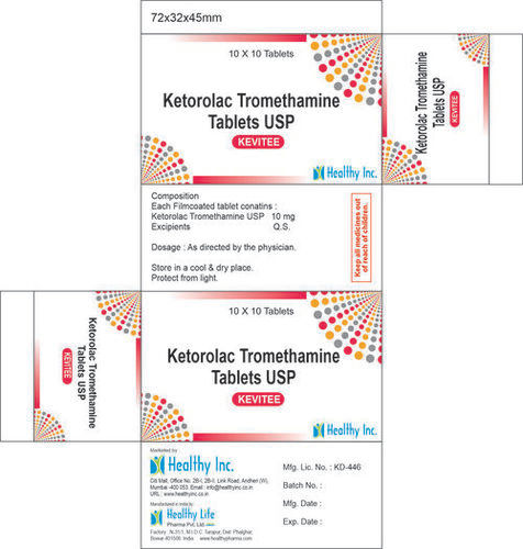 Ketorolac Tromethamine Tablet 10x10 Tablets Pack