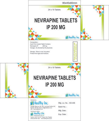 Nevirapine Tablets IP 200mg, 24x10 Tablets Blister Pack