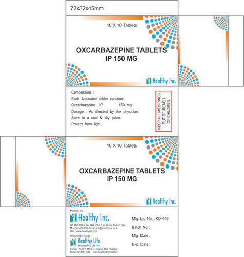 Oxcarbazepine IP 150MG Tablet 10x10 Tablets Pack