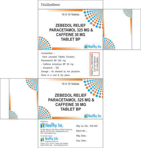 Paracetamol With Caffeine Anhydrous Tablet