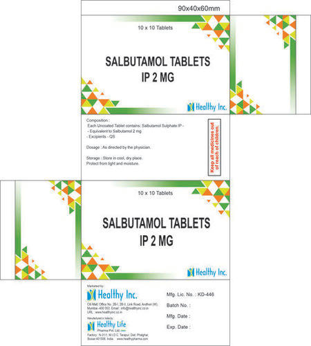 Salbutamol Tablet IP 2 MG 10x10 Tablets Pack