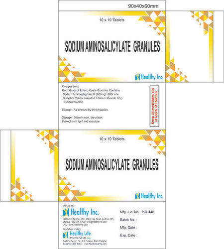 Sodium Aminosalicylate Granules Tablets 80% 10x10 Tablets Packs