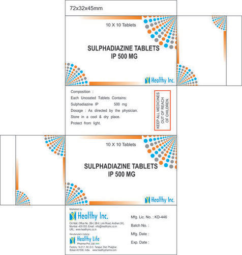 Sulphadiazine Antibiotic Tablet IP 500 MG 10x10 Tablets Pack